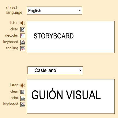 STORYBOARD en castellano se dice GUIÓN VISUAL